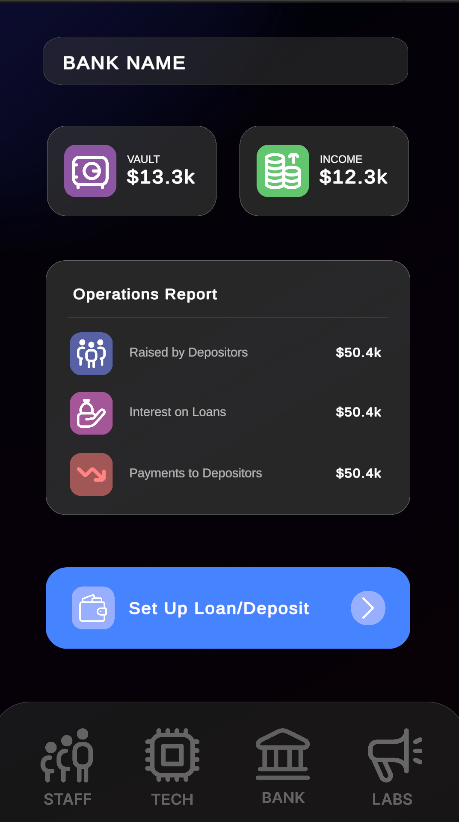 Bank Simulator - Main Menu